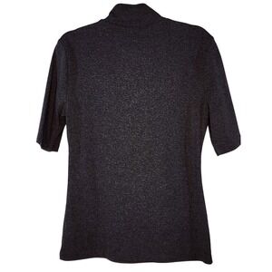 APRLL‎ Turtleneck Short Sleeve Top Heathered Charcoal Gray Size M